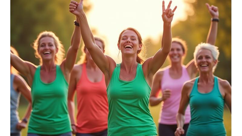 Diverse group of adults celebrating a shared achievement, hands joined or raised in triumph